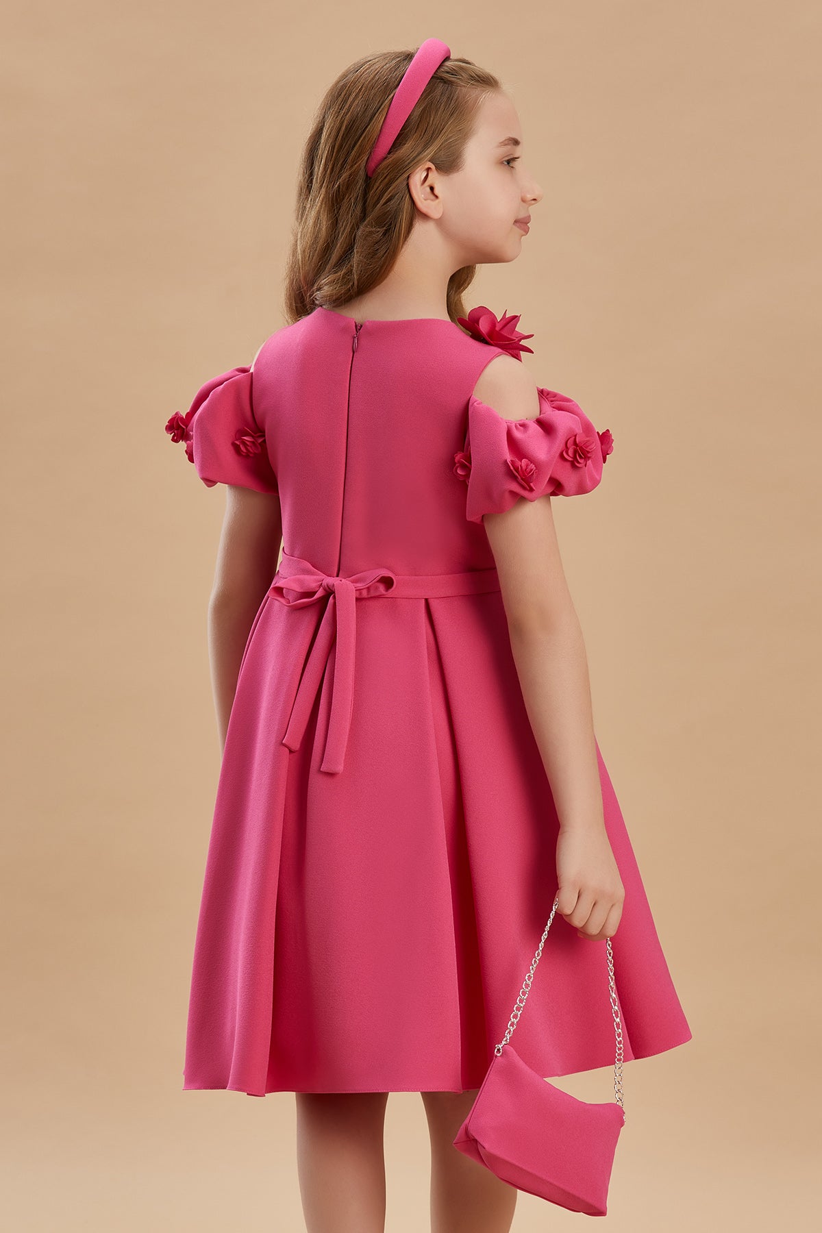 فستان للفتيات مع حزام من 3 إلى 8 سنوات