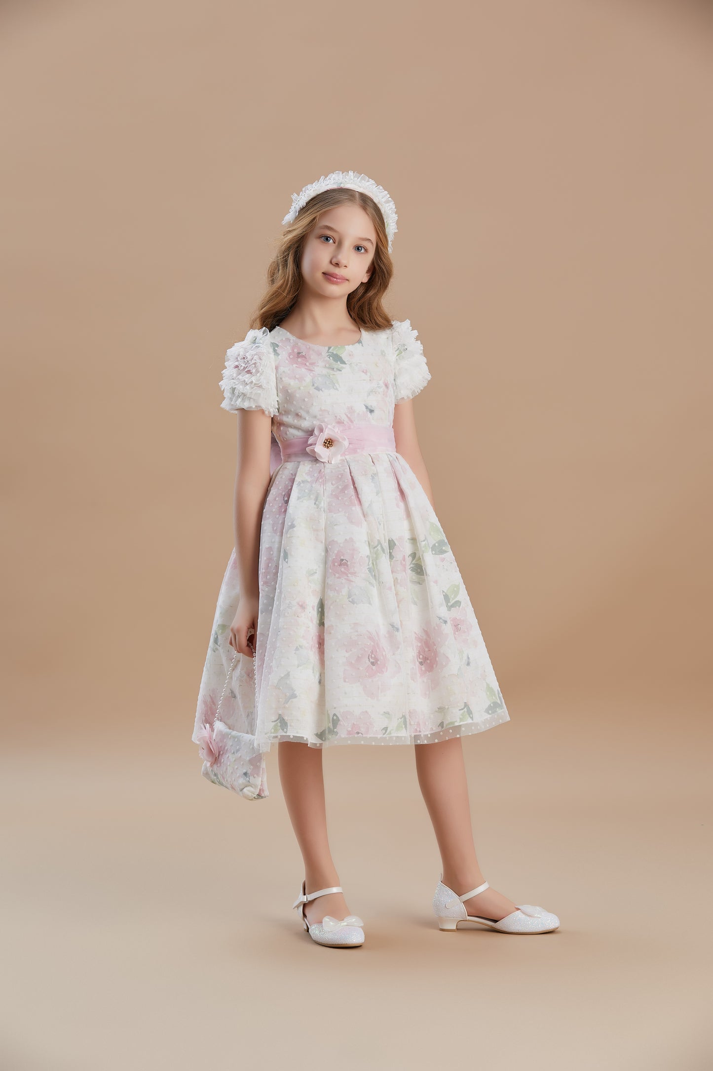 Girls Floral Filok Special Occasion Dress 6-10 Years