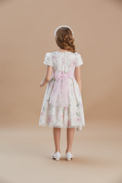 Girls Floral Filok Special Occasion Dress 6-10 Years