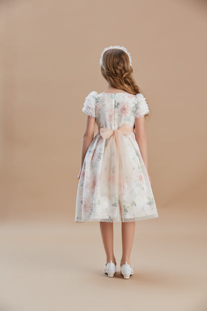 Girls Floral Filok Special Occasion Dress 6-10 Years